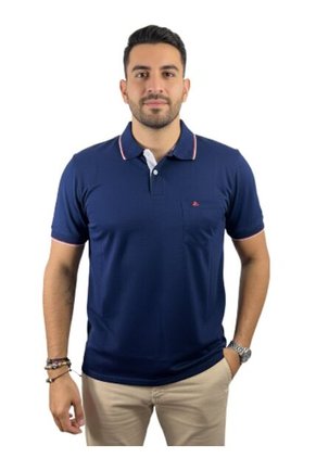 Camiseta Tipo Polo Para Hombre Azul Oscura Puntazul