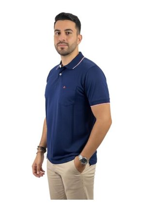 Camiseta Tipo Polo Para Hombre Azul Oscura Puntazul