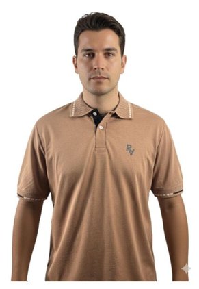 Camiseta Tipo Polo Para Hombre Cafe Puntazul