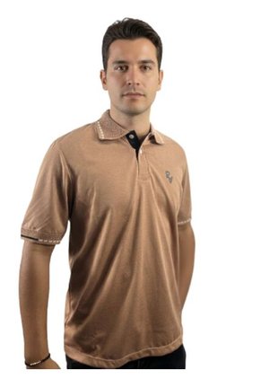 Camiseta Tipo Polo Para Hombre Cafe Puntazul