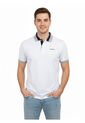 Camiseta Tipo Polo Para Hombre Blanca Puntazul de Puntazul