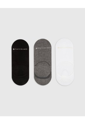 Medias Hombre Baleta Antideslizante En Talón Pack X3 Surtido