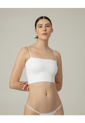 Top Soporte Medio Seamless Blanco Blanco