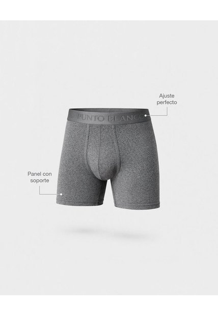 Bóxer Deportivo Medio Microfibra Gris Gris
