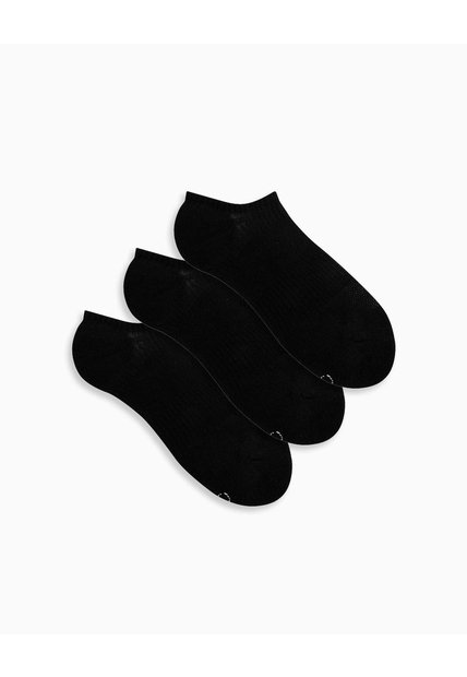 Medias Deportivas Mujer Tobillera Corta Alcolchadas Pack X3 Negro