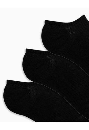 Medias Deportivas Mujer Tobillera Corta Alcolchadas Pack X3 Negro