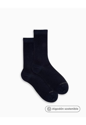 Medias Mujer Largas Algodón Pack X2 Azul Azul PUNTO BLANCO