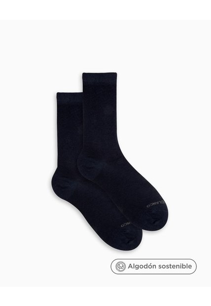 Medias Mujer Largas Algodón Pack X2 Azul Azul