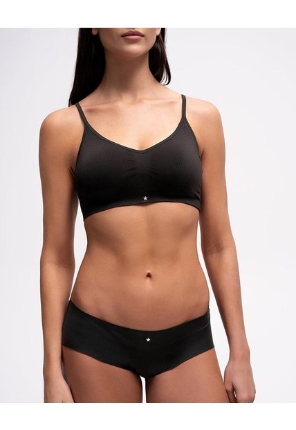 Panty Cachetero Microfibra Invisible Negro Negro