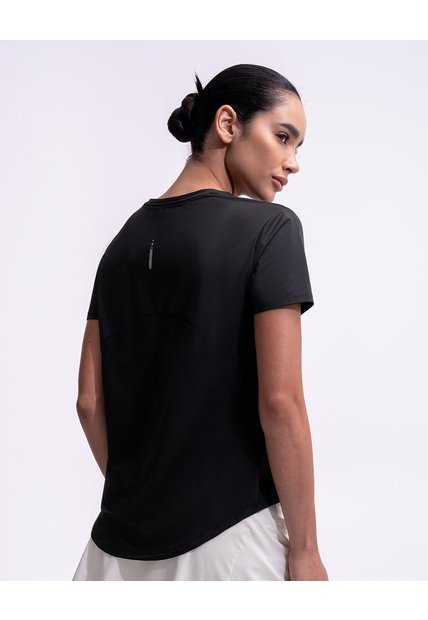 Camiseta Deportiva Control Humedad Negra Mujer Negro