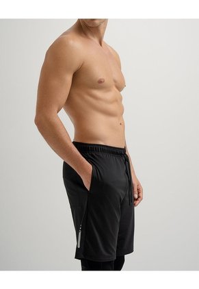 Pantaloneta Deportiva Antibacterial Negra Hombre Negro