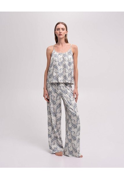 Blusa + Pantalón De Pijama Estampado Mujer Verde