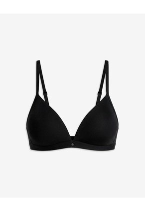 Brasier Soporte Medio Microfibra Sin Arco Negro Negro