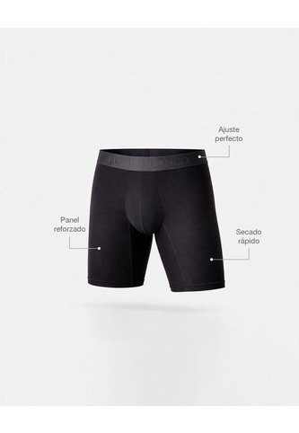 Bóxer Deportivo Largo Microfibra Transpirable Negro Negro PUNTO BLANCO