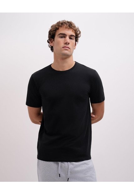 Camiseta Algodón Pima Negra Hombre Negro