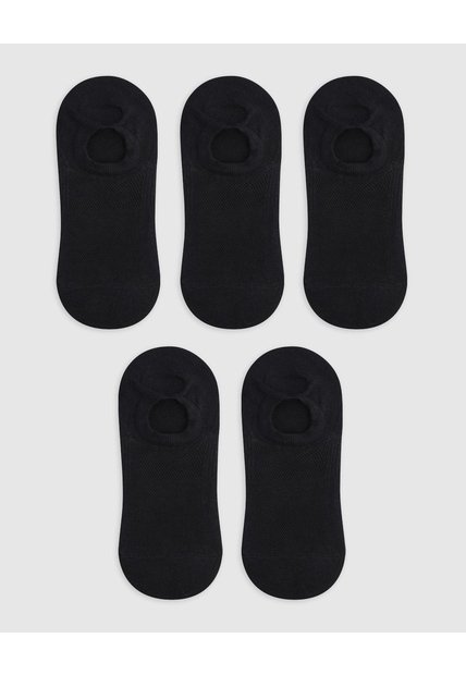 Medias Deportivas Hombre Tobillera Corta Algodón Pack X5 Negro