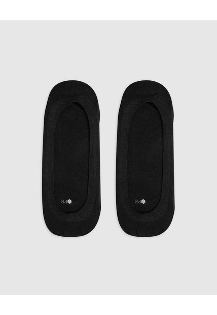 Medias Mujer Baleta Borde Con Silicona Pack X2 Negro