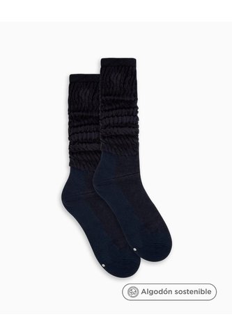 Medias Mujer Extra Largas Algodón Pack X2 Azul PUNTO BLANCO