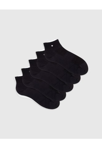 Medias Deportivas Hombre Tobillera Microfibra Pack X5 Negro PUNTO BLANCO