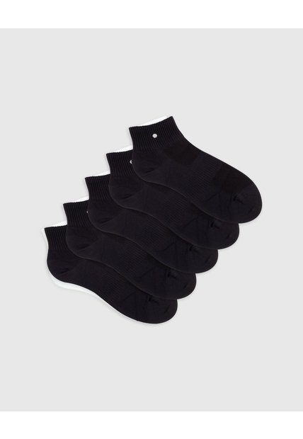 Medias Deportivas Hombre Tobillera Microfibra Pack X5 Negro