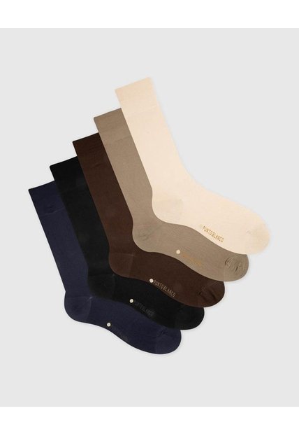 Medias Hombre Largas Formales Pack X5 Surtido Multicolor