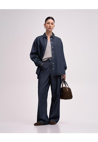 Jean Wide Leg Tiro Alto índigo Oscuro Mujer Azul PUNTO BLANCO