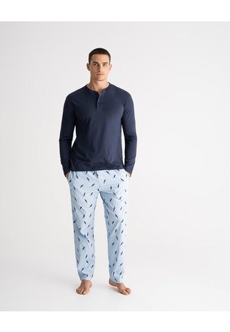 Pantalón De Pijama Algodón Estampado Hombre Azul PUNTO BLANCO