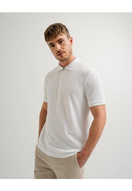 Polo Regular Algodón Blanca Hombre Blanco