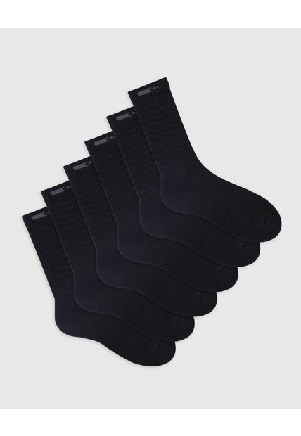 Medias Deportivas Hombre Largas Algodón Pack X6 Negro