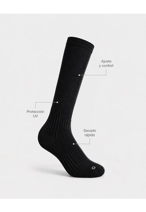 Medias Deportivas Hombre Extra Largas Microfibra Negras