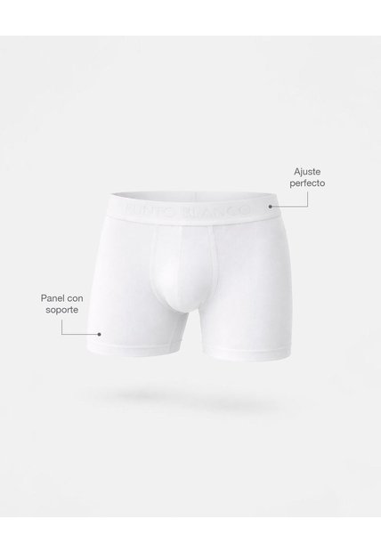 Bóxer Deportivo Medio Microfibra Blanco Blanco