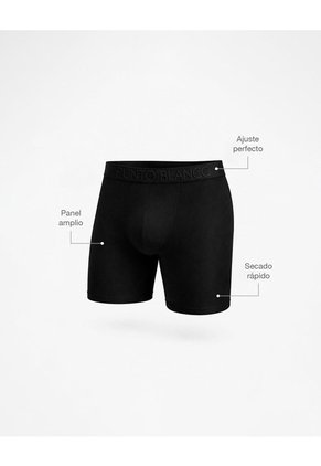 Bóxer Deportivo Largo Microfibra Negro Negro
