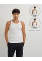 Camiseta Algodón Pack X2 Blanca Hombre Blanco de PUNTO BLANCO