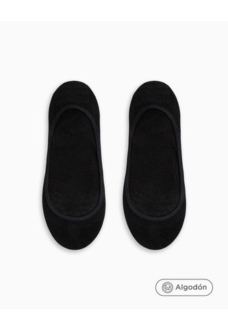 Medias Mujer Baleta Antidelizante En Talón Pack X2 Negro Negro PUNTO BLANCO