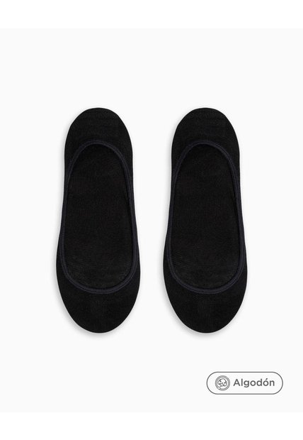 Medias Mujer Baleta Antidelizante En Talón Pack X2 Negro Negro