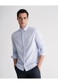 Camisa Manga Larga Slim Algodón Azul Hombre Azul de PUNTO BLANCO