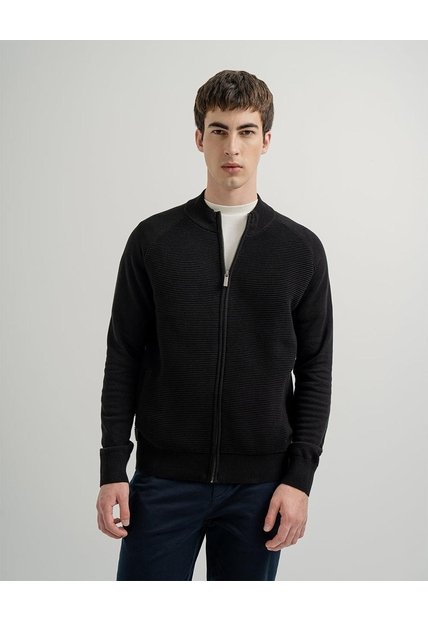 Suéter Regular Tejido De Punto Algodón Negro Hombre Negro