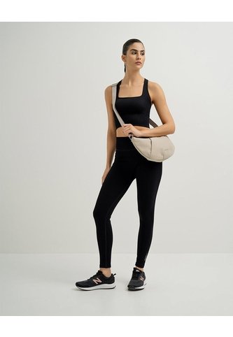 Legging Deportivo Control Abdomen Negro Mujer Negro PUNTO BLANCO