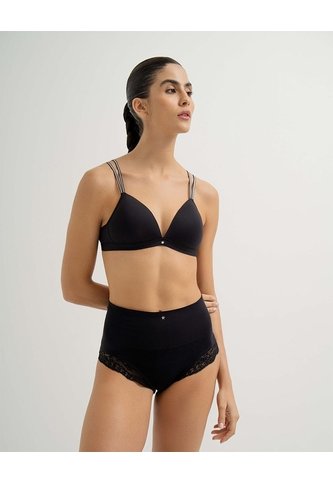 Panty Cachetero Tiro Alto Seamless Negro Negro PUNTO BLANCO