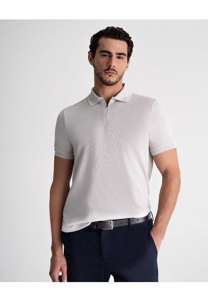 Polo Regular Algodón Gris Hombre Gris