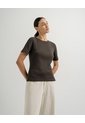 Camiseta Slim Rib Algodón Café Mujer Cafe de PUNTO BLANCO