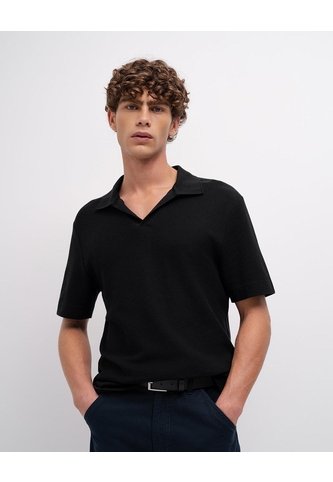 Polo Regular Algodón Negra Hombre Negro PUNTO BLANCO