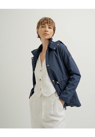 Chaqueta Parka Regular Capucha Removible Azul Mujer Azul PUNTO BLANCO