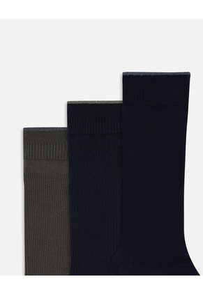 Medias Hombre Largas Acanaladas Pack X3 Surtido