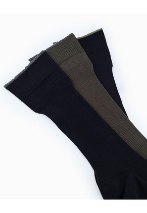 Medias Hombre Largas Acanaladas Pack X3 Surtido