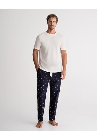 Pantalón De Pijama Algodón Estampado Hombre Azul PUNTO BLANCO