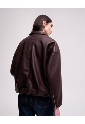Chaqueta Oversize Vinotinto Mujer Rojo