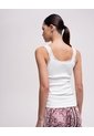 Camiseta Esqueleto Regular Rib Blanca Mujer Blanco de PUNTO BLANCO