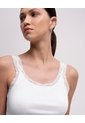 Camiseta Esqueleto Regular Rib Blanca Mujer Blanco de PUNTO BLANCO