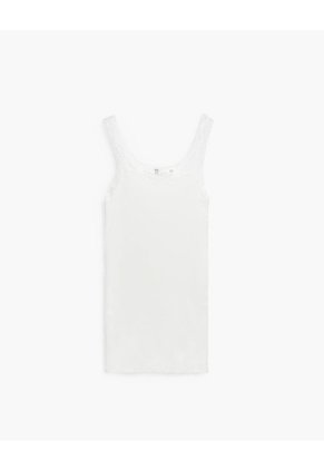 Camiseta Esqueleto Regular Rib Blanca Mujer Blanco